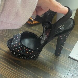 Black Kurt Geiger (worn once) Embellished Platform Heels - Women's Dress Sandals